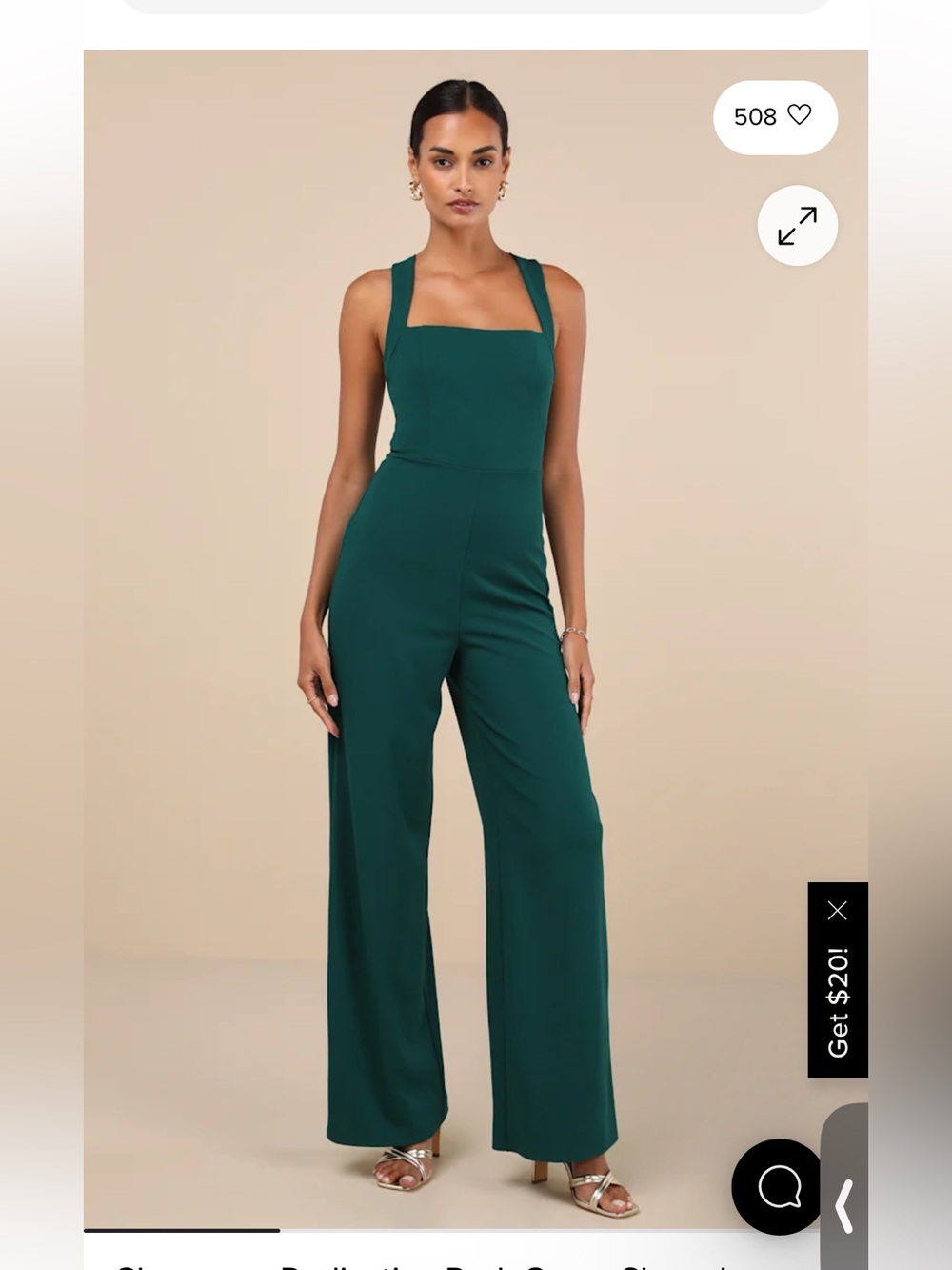 Lulus Dark Green Sleeveless Wide-Length Jumpsuit